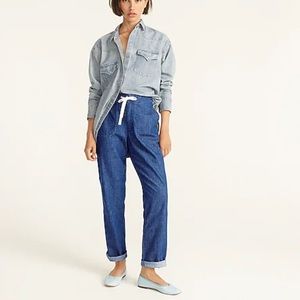 J.Crew Tie-Waist Denim Camp Pant